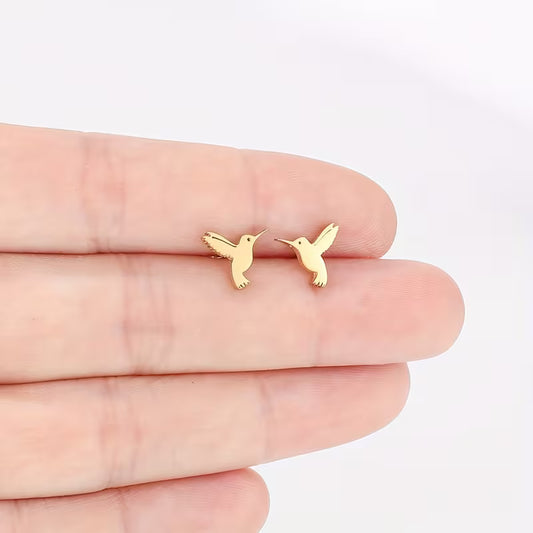 18k Gold Plated Hummingbird Earrings