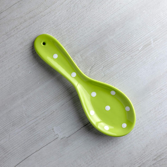 Light Green Polka Dot Spoon Rest