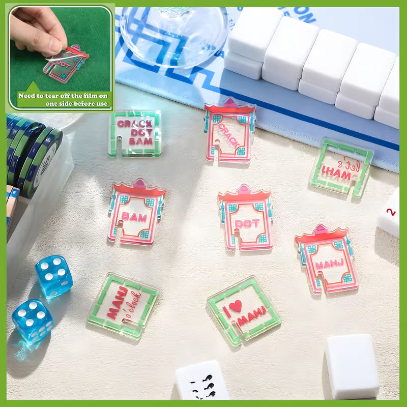 Set of 8 Acylic Mahjong Drink Markers