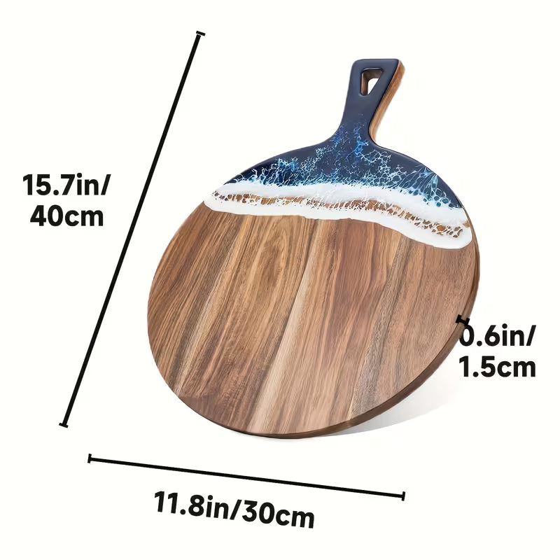 Acacia Resin Platter Cutting Board with Handle