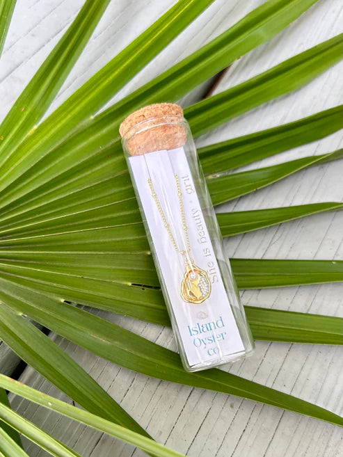 Message in a Bottle Necklace ~ Oyster & Pearl