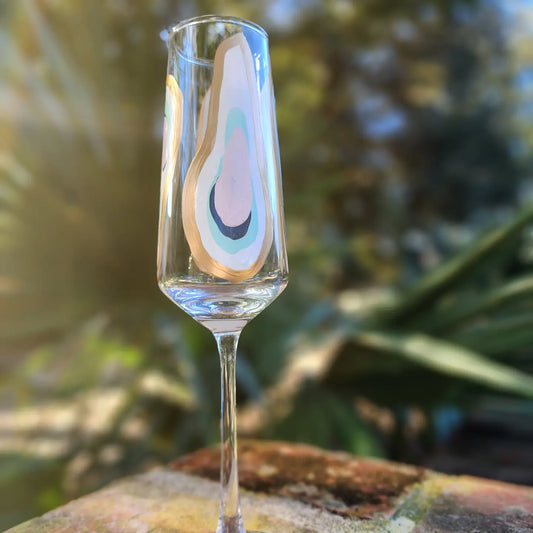 Oyster Champagne Glass - Beach Sunset