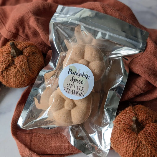 Pumpkin spice shower steamers made organically