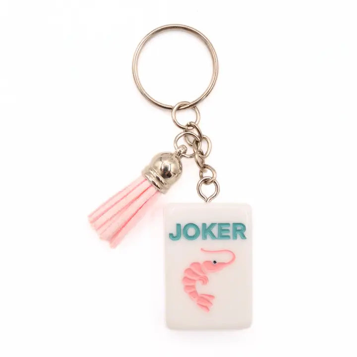 Mahjong Tile Keychain Shrimp Joker