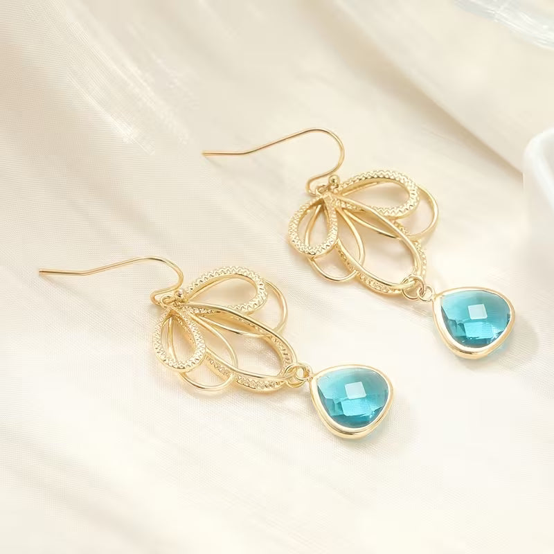 Flower and Pendant Earrings