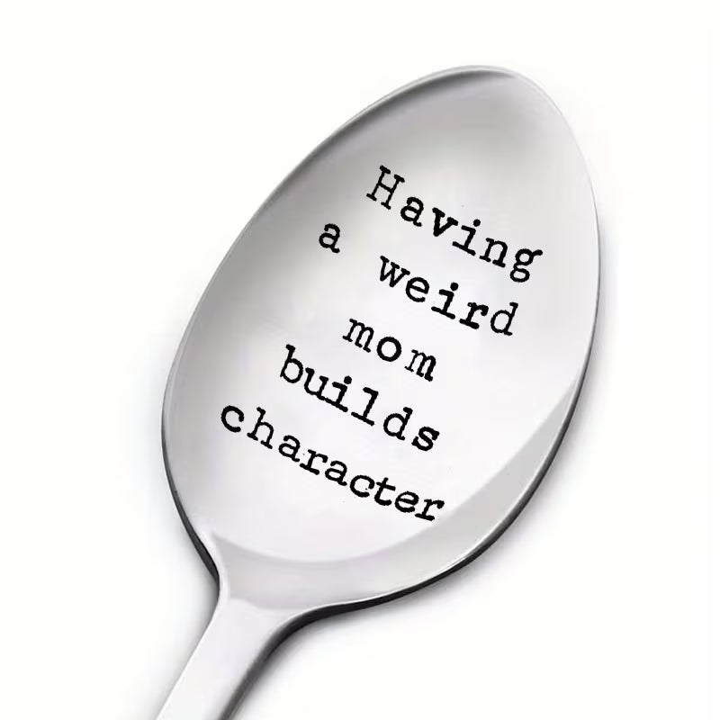 Having a Weird Mom Build Character Vintage Stamped Spoon